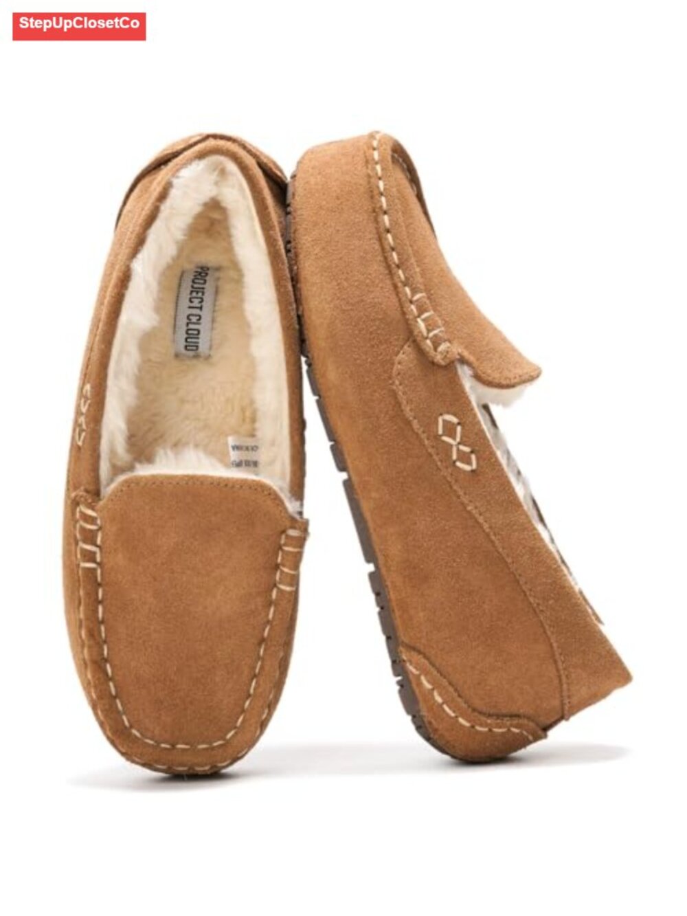 Genuine Leather Women's Slippers, Plush Fur Lining, Memory Foam, Non-Slip